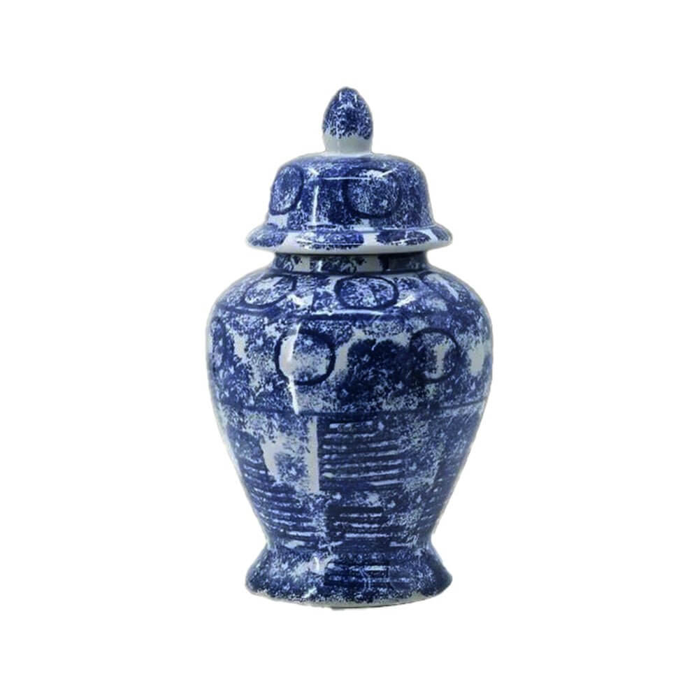 Large Blue & White Zaro Ginger Jar - Vintage Ceramic Decor