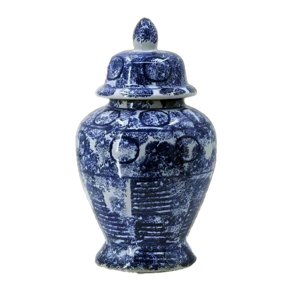 Large Vintage Zaro Ginger Jar: Blue & White Luxury Co
