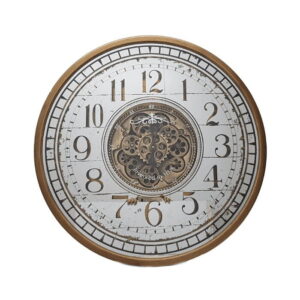 Mirrored Chateau Exposed Gear Movement Wall Clock